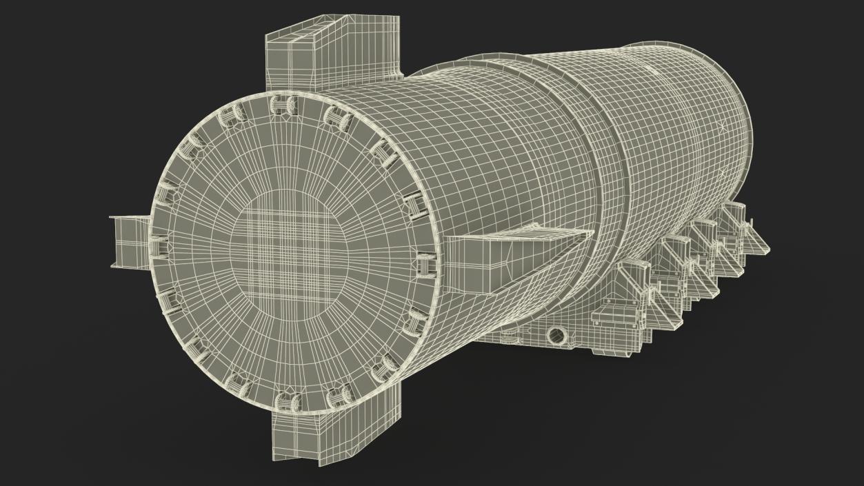 MK-17 Thermonuclear Bomb in Shipping Trolley 3D model