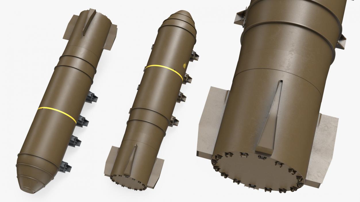 MK-17 Thermonuclear Bomb in Shipping Trolley 3D model