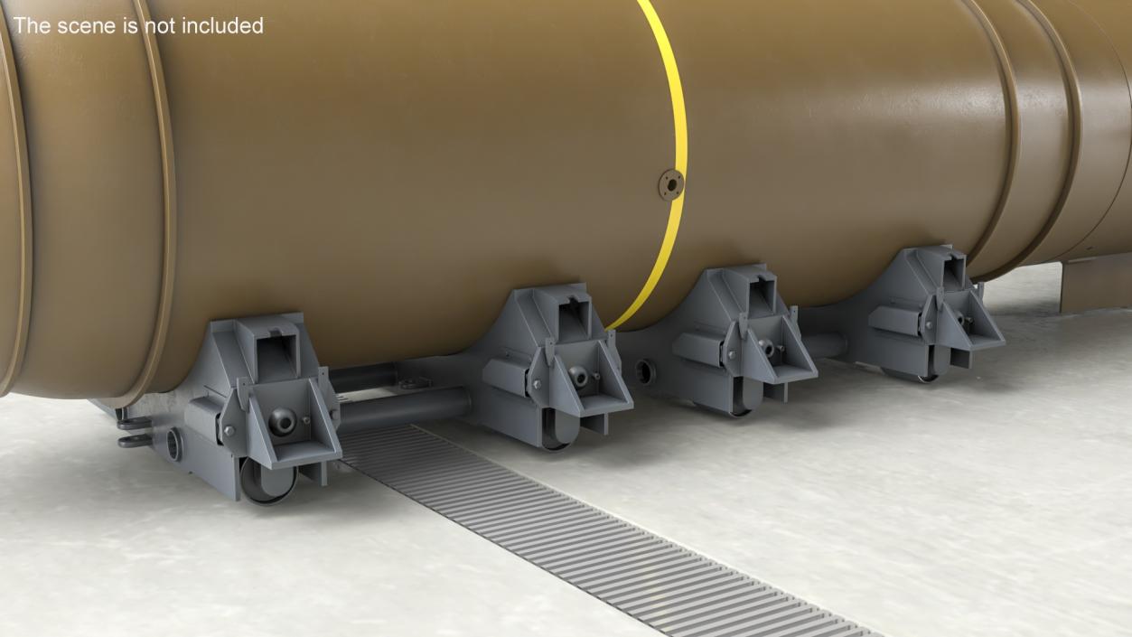 MK-17 Thermonuclear Bomb in Shipping Trolley 3D model