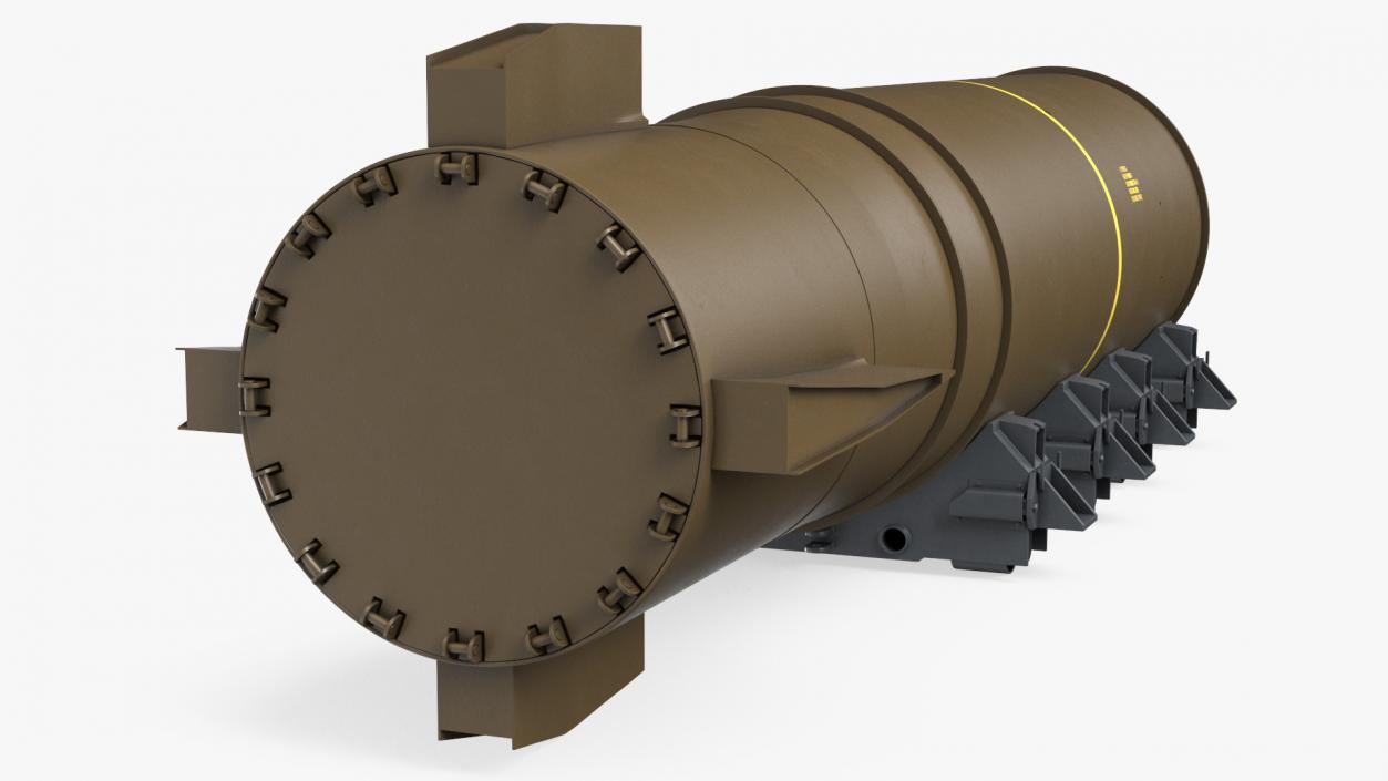 MK-17 Thermonuclear Bomb in Shipping Trolley 3D model