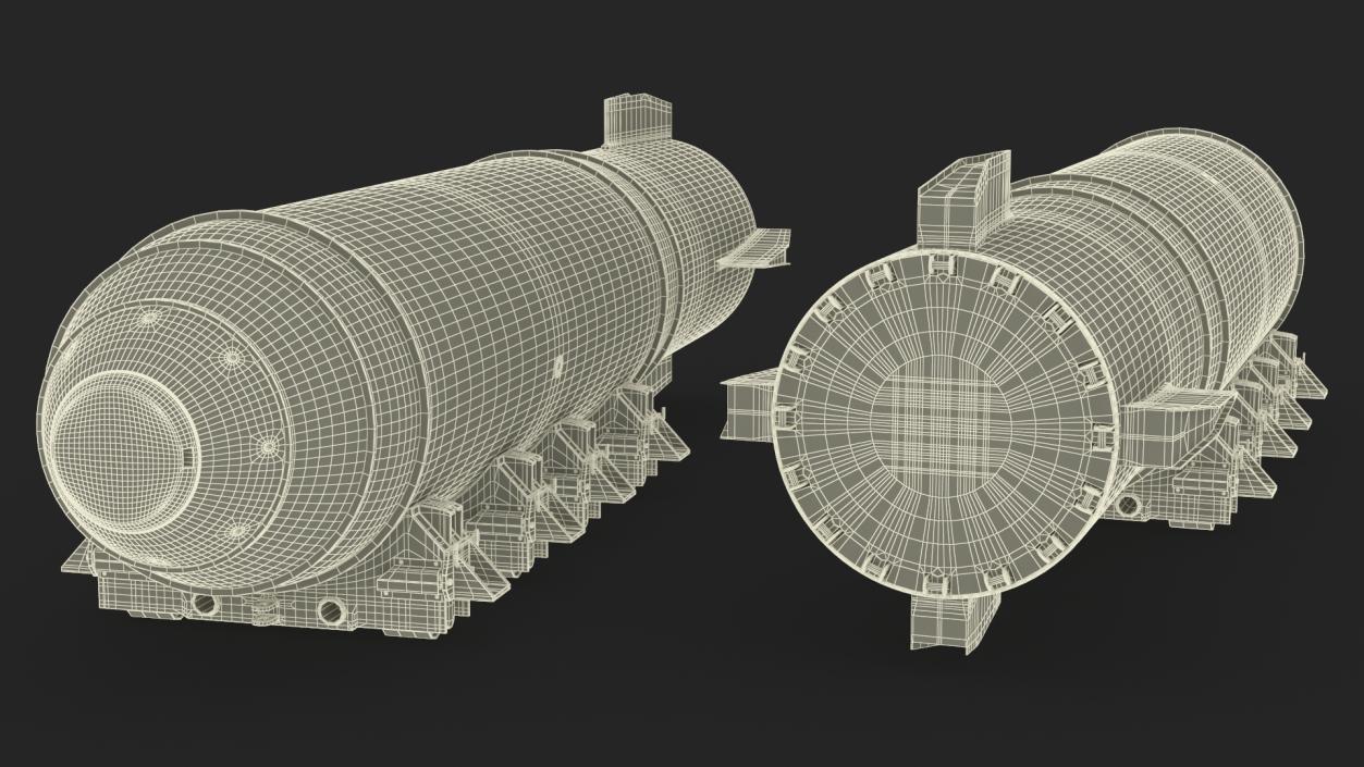 MK-17 Thermonuclear Bomb in Shipping Trolley 3D model