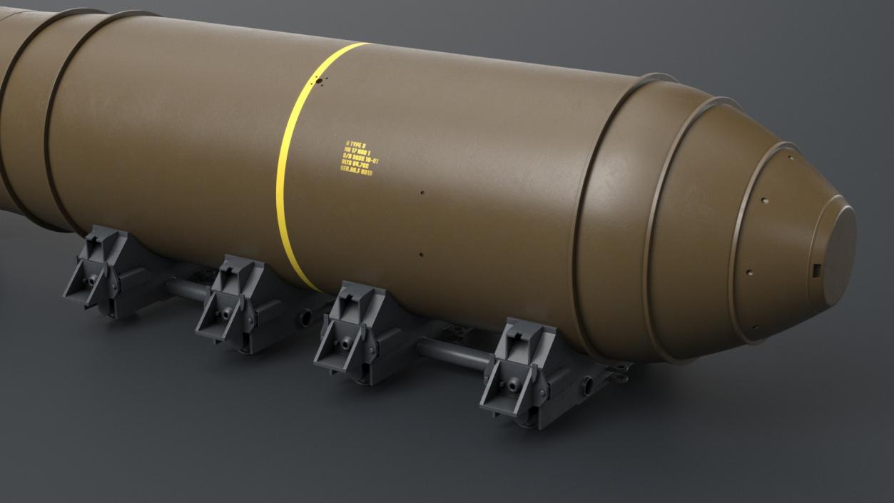 MK-17 Thermonuclear Bomb in Shipping Trolley 3D model