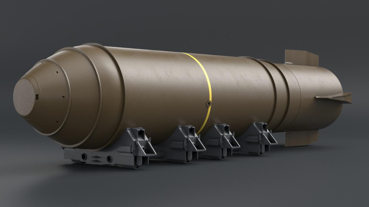 MK-17 Thermonuclear Bomb in Shipping Trolley 3D model