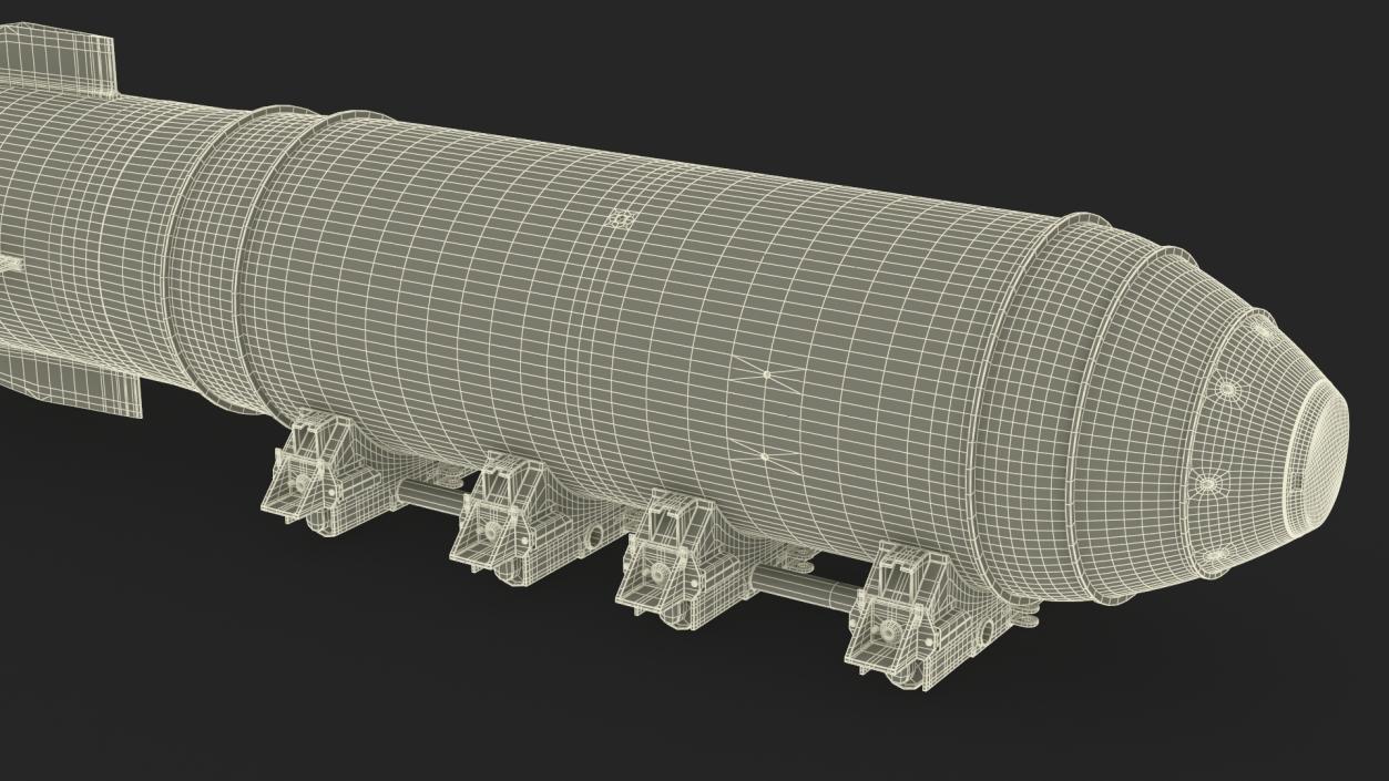 MK-17 Thermonuclear Bomb in Shipping Trolley 3D model