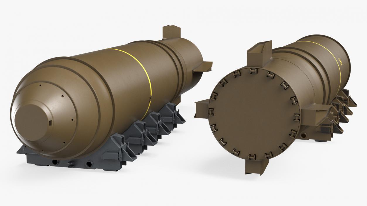 MK-17 Thermonuclear Bomb in Shipping Trolley 3D model