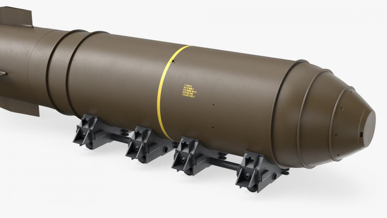 MK-17 Thermonuclear Bomb in Shipping Trolley 3D model