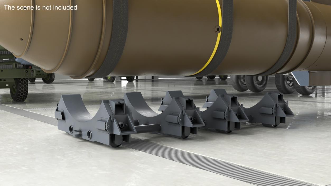 MK-17 Thermonuclear Bomb in Shipping Trolley 3D model