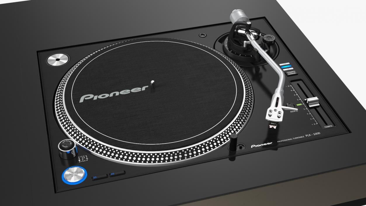 3D DJ Console with Mixer and Blue Illumination model