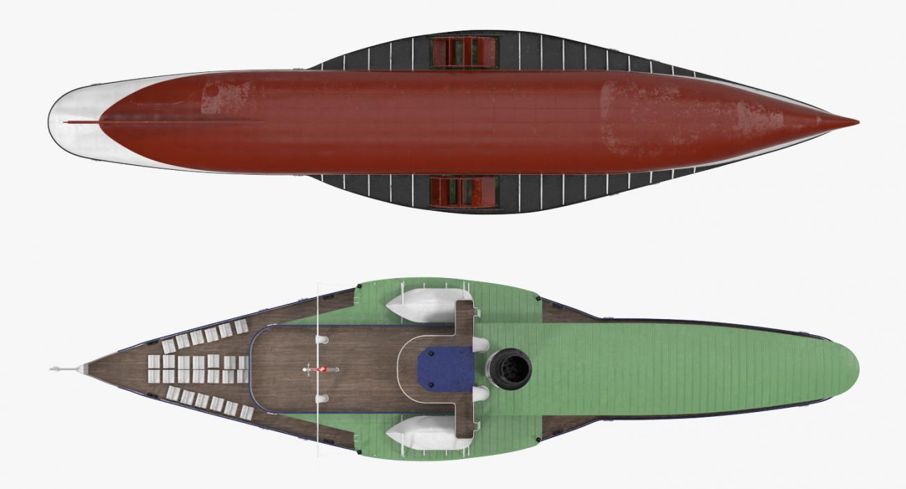 3D Steam Paddle Ship Stadt Rapperswil Rigged