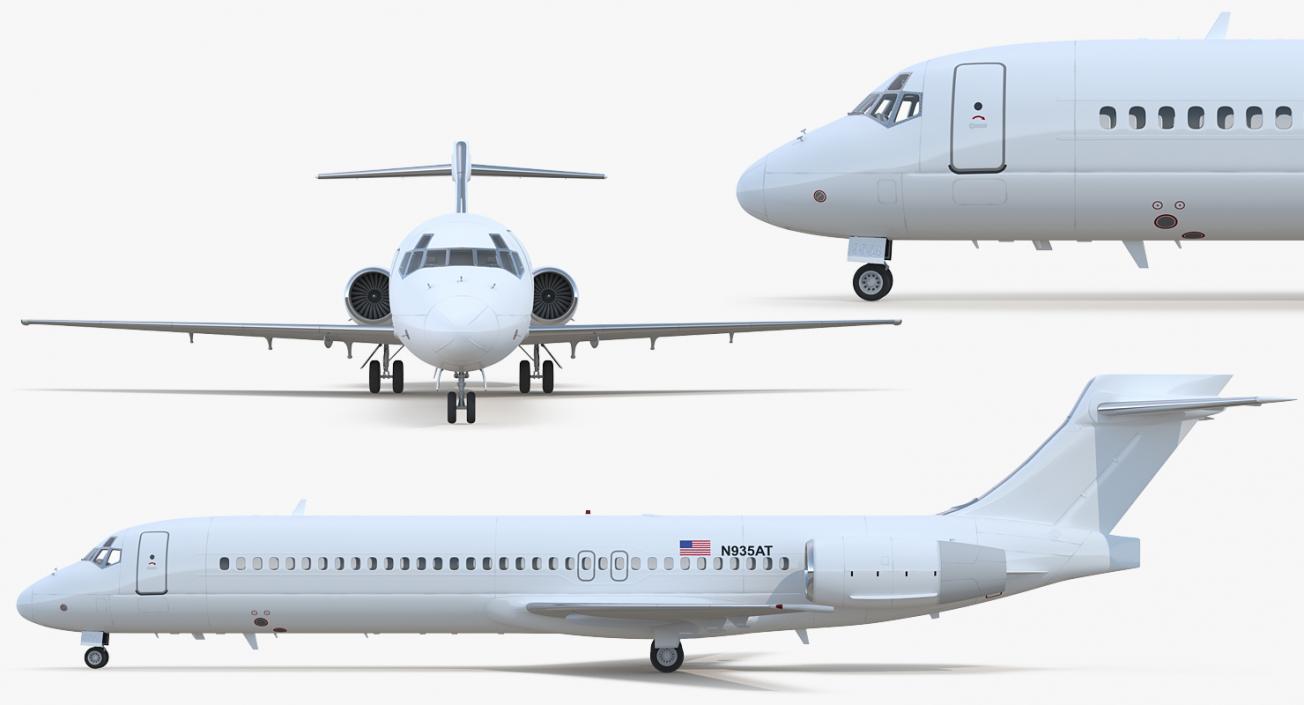 Boeing 717-200 Generic Rigged 3D model