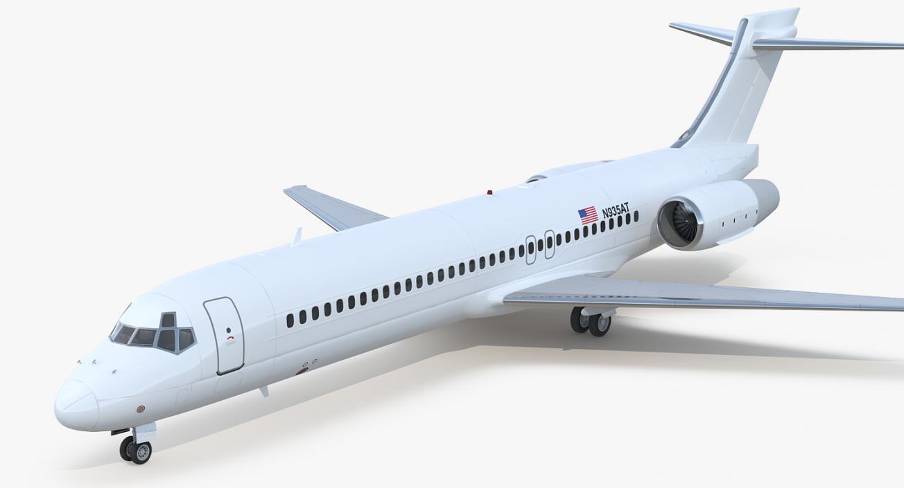 Boeing 717-200 Generic Rigged 3D model