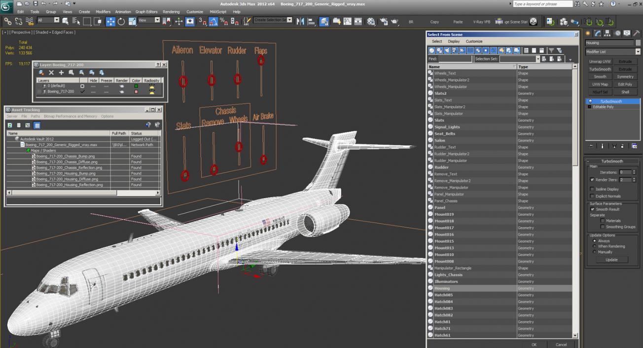 Boeing 717-200 Generic Rigged 3D model