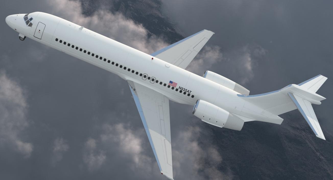 Boeing 717-200 Generic Rigged 3D model