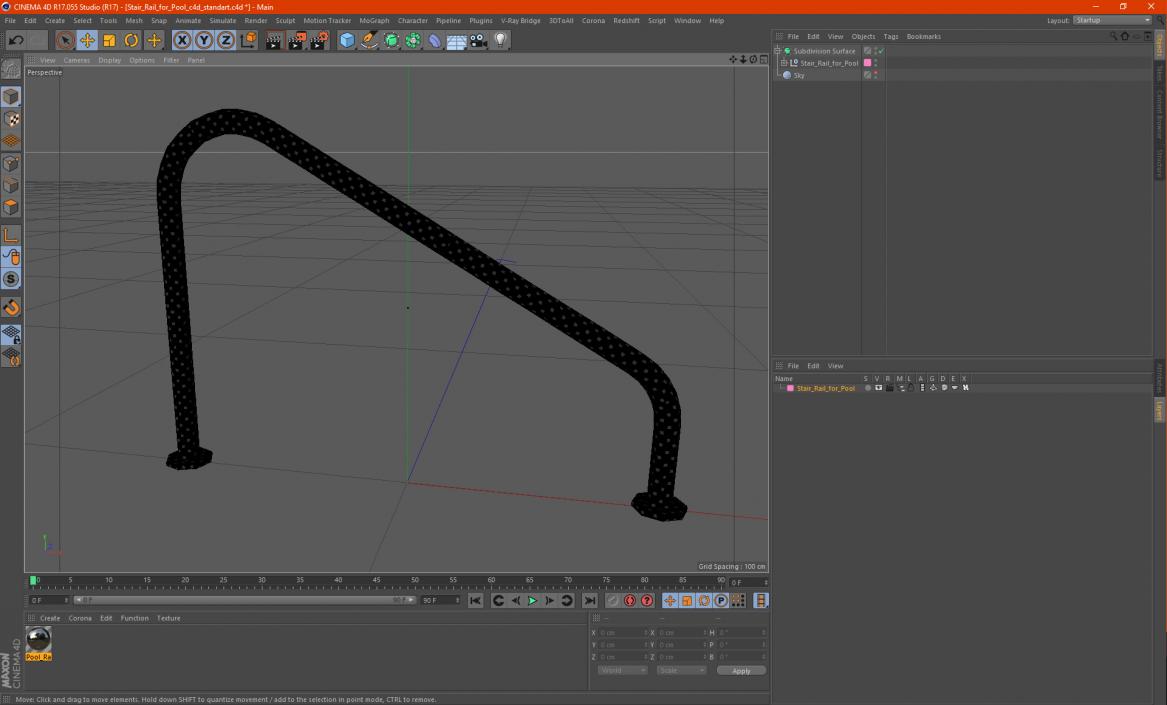 Stair Rail for Pool 3D model