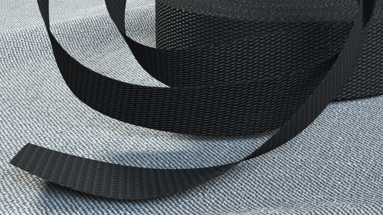 3D model Heavy Duty Webbing Belt Strap Black