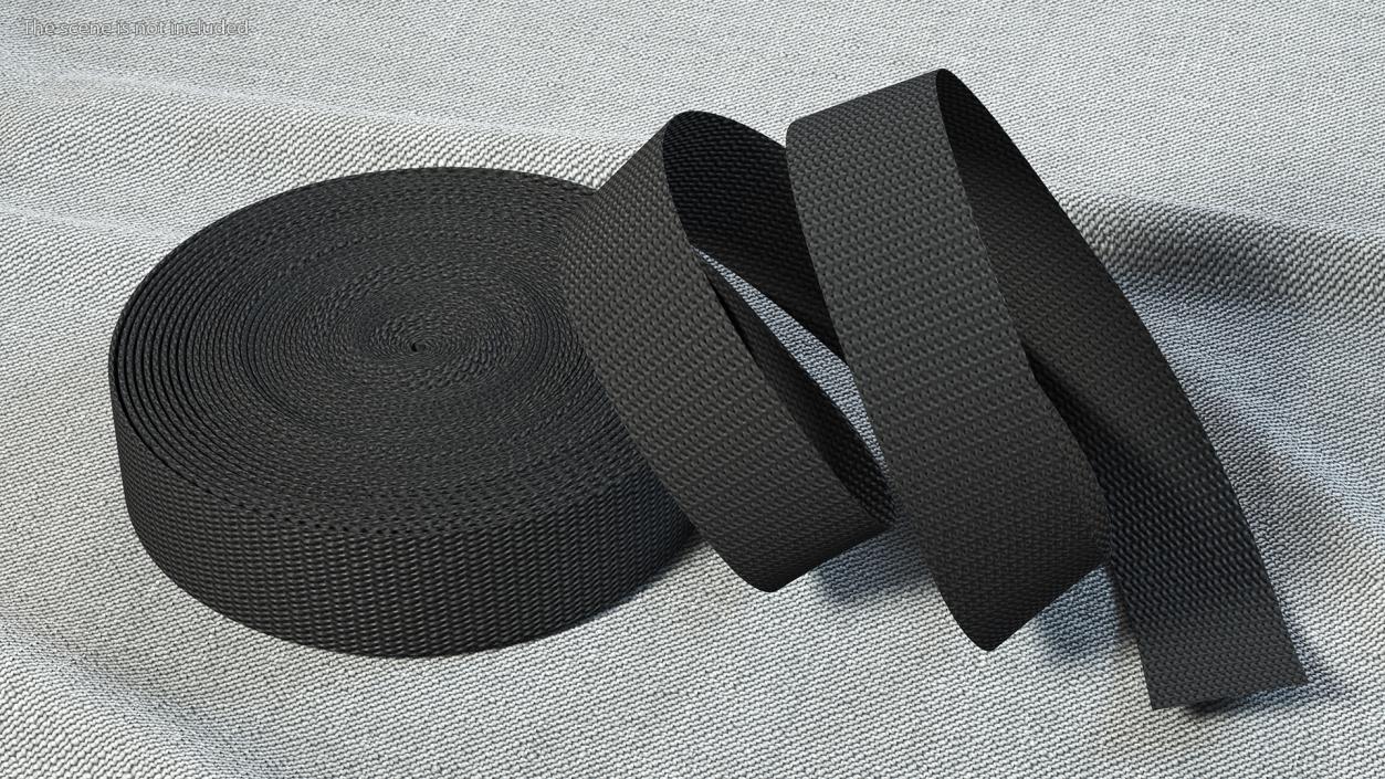 3D model Heavy Duty Webbing Belt Strap Black