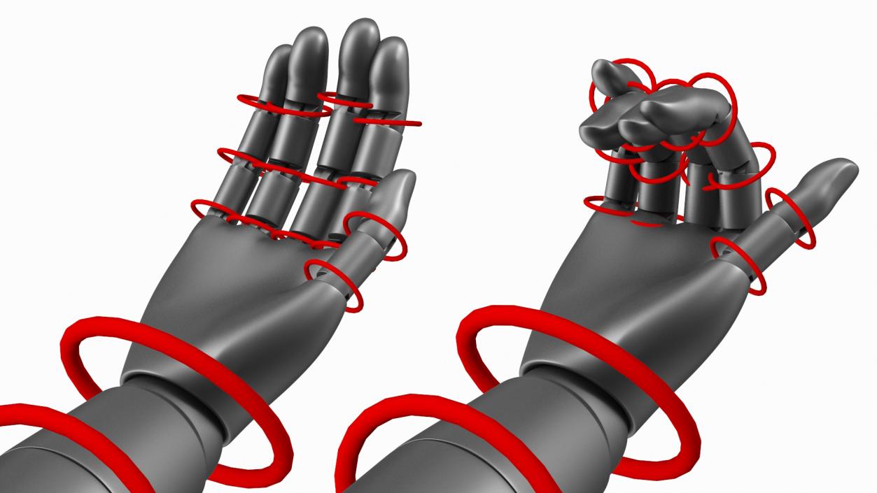 Mannequin Hand Black Rigged 3D