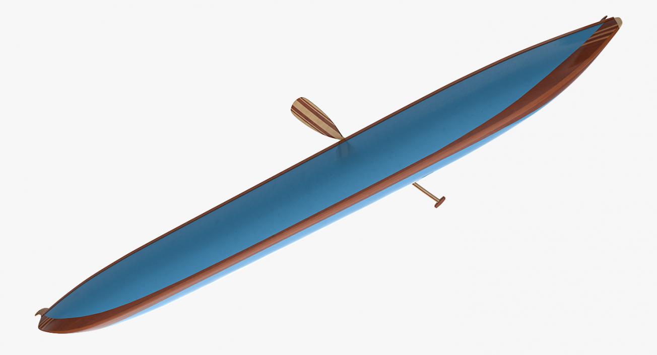 Canoe with Paddle 3D