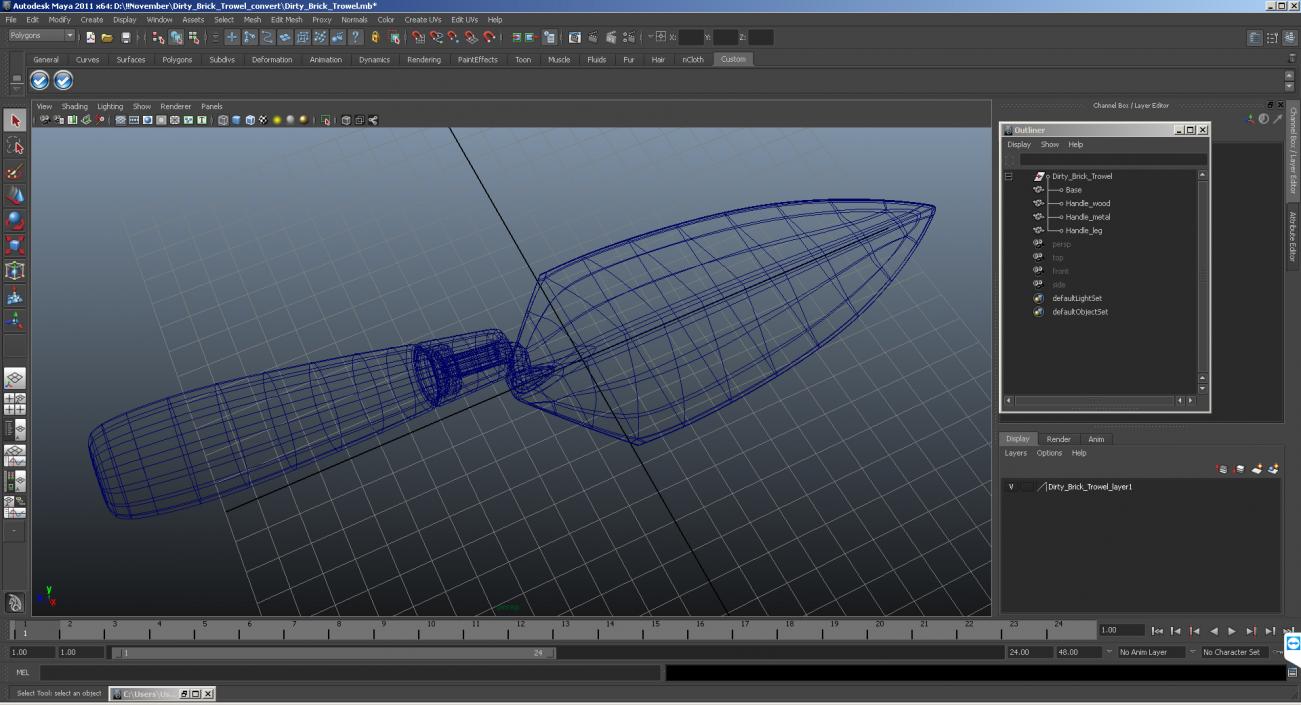 3D Dirty Brick Trowel model