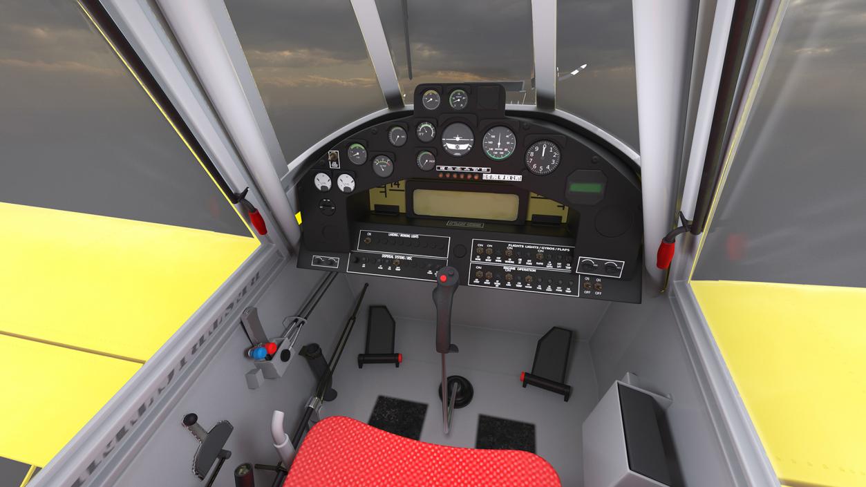 3D Air Tractor AT 502B Agricultural Aircraft Yellow model