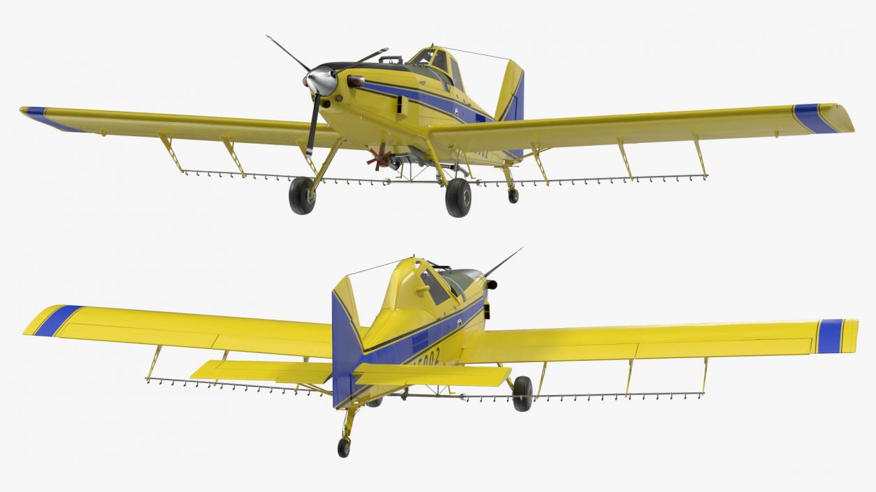 3D Air Tractor AT 502B Agricultural Aircraft Yellow model