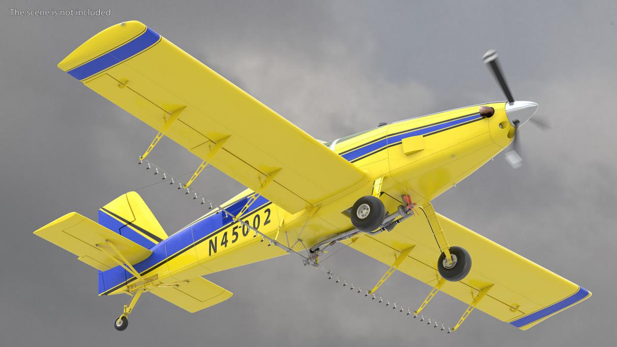 3D Air Tractor AT 502B Agricultural Aircraft Yellow model