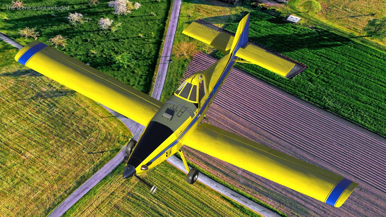 3D Air Tractor AT 502B Agricultural Aircraft Yellow model