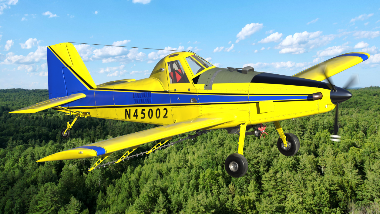 3D Air Tractor AT 502B Agricultural Aircraft Yellow model