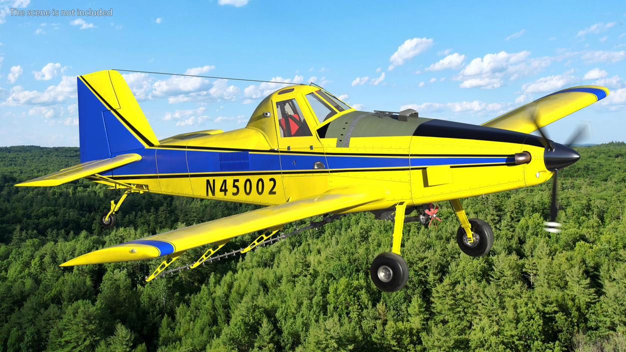 3D Air Tractor AT 502B Agricultural Aircraft Yellow model