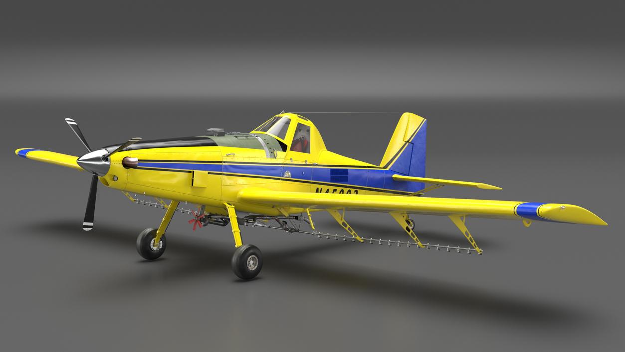 3D Air Tractor AT 502B Agricultural Aircraft Yellow model