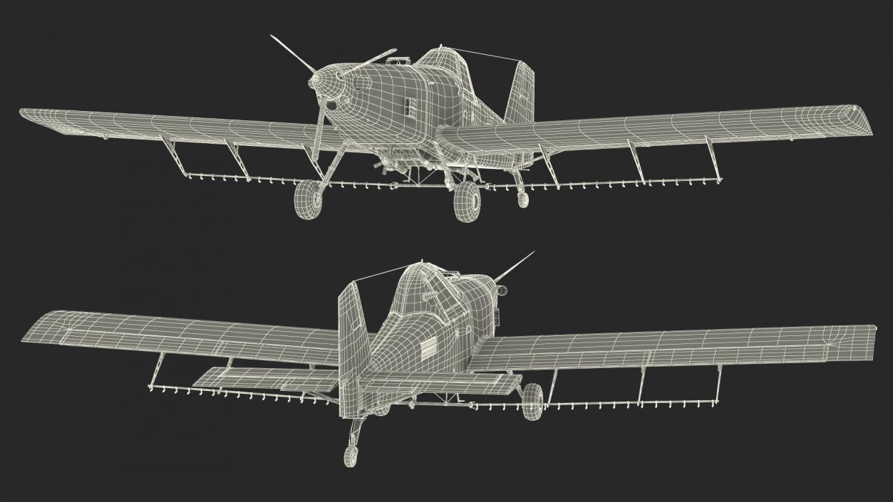 3D Air Tractor AT 502B Agricultural Aircraft Yellow model