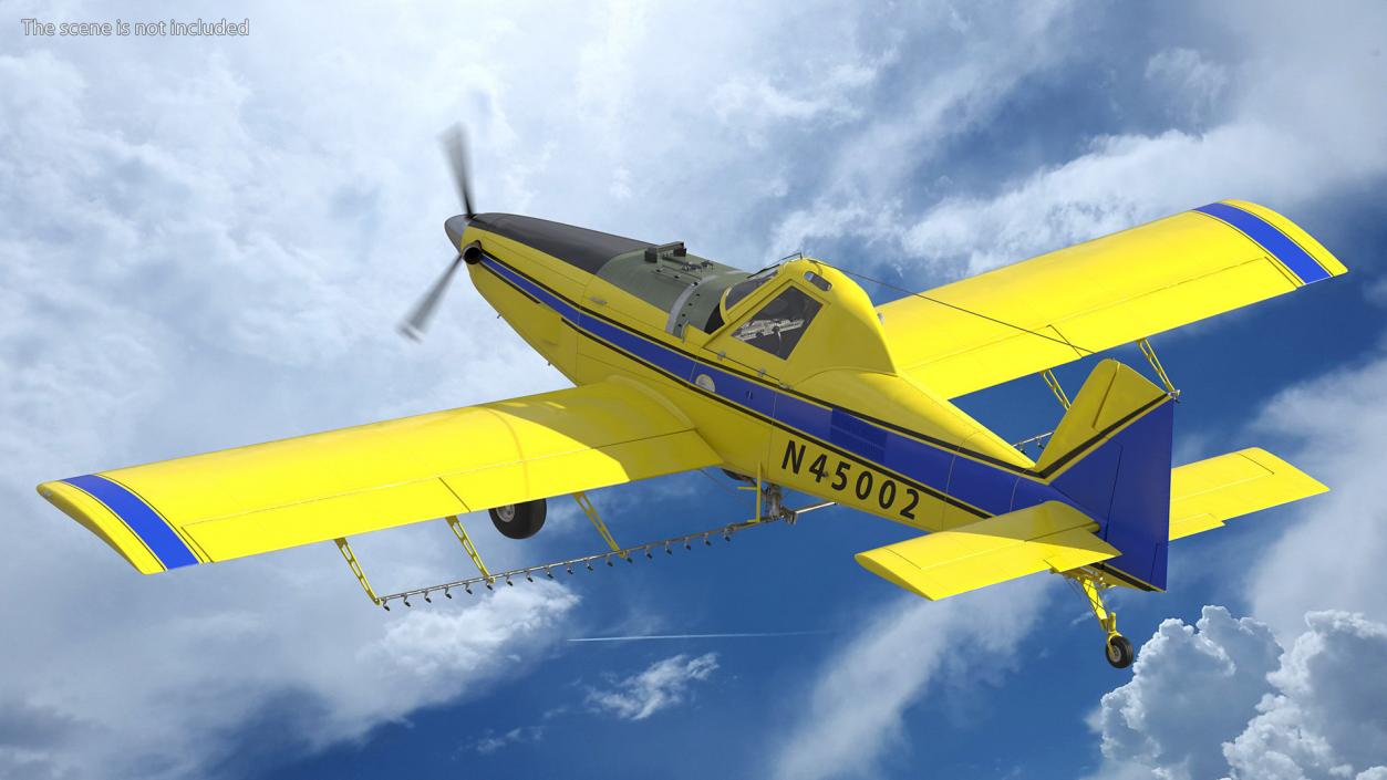 3D Air Tractor AT 502B Agricultural Aircraft Yellow model