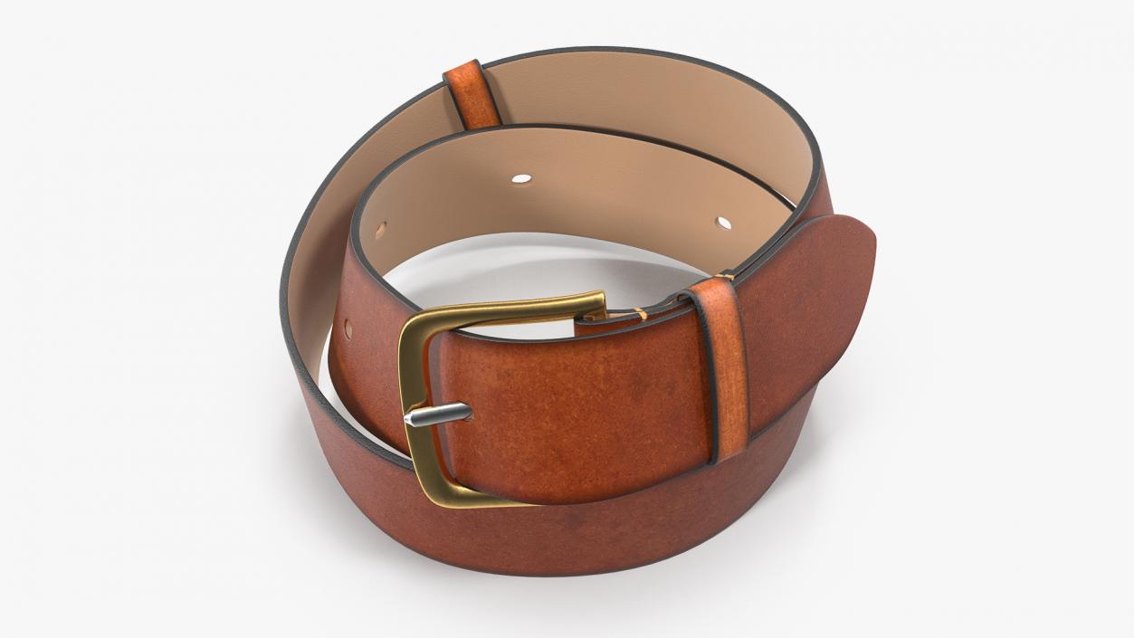 3D Brown Leather Belt model