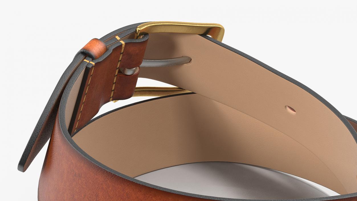 3D Brown Leather Belt model