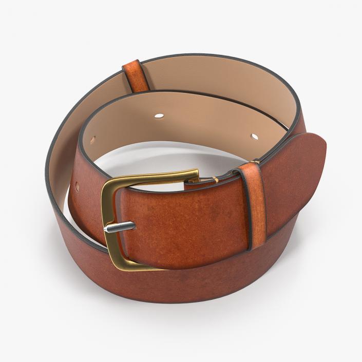 3D Brown Leather Belt model