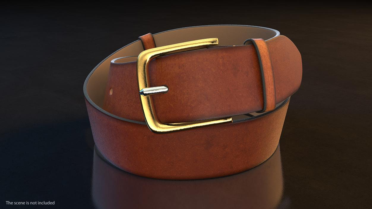 3D Brown Leather Belt model