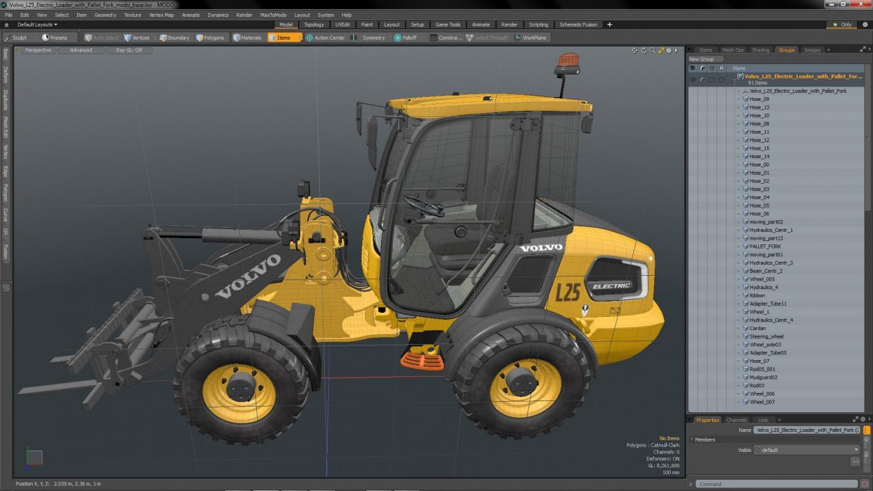 Volvo L25 Electric Loader with Pallet Fork 3D