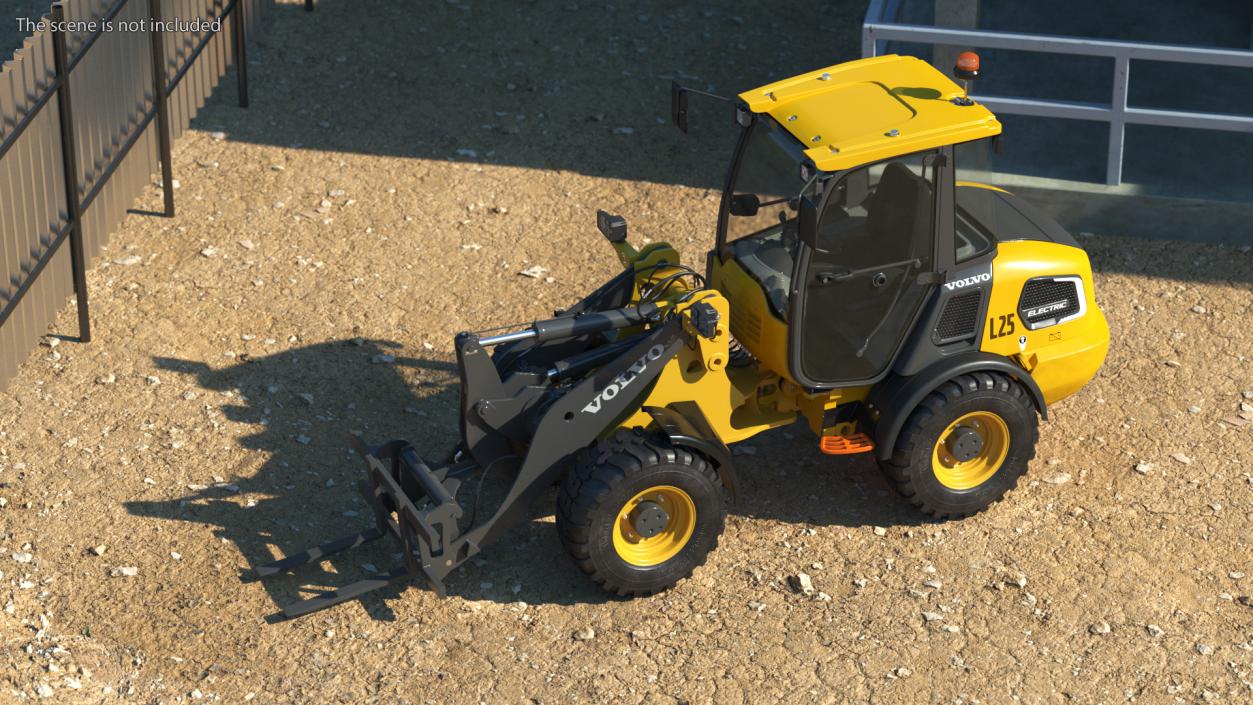 Volvo L25 Electric Loader with Pallet Fork 3D