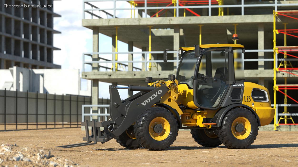 Volvo L25 Electric Loader with Pallet Fork 3D