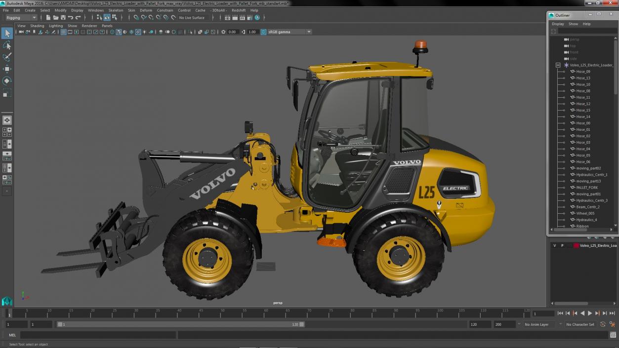 Volvo L25 Electric Loader with Pallet Fork 3D