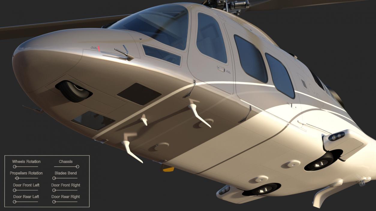 3D Agusta AW109S Grand Rigged