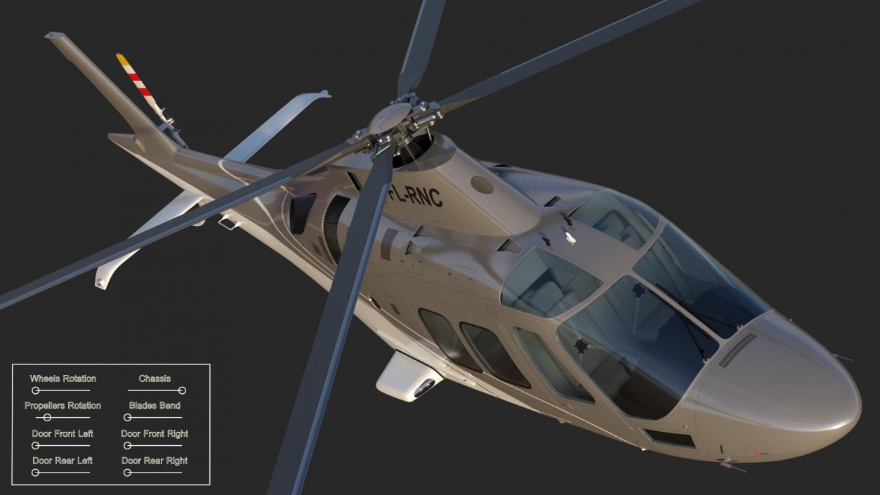 3D Agusta AW109S Grand Rigged