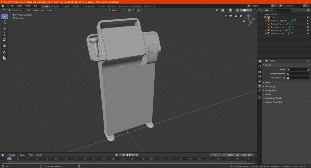 3D model Toshiba Self Checkout System7 Kiosk