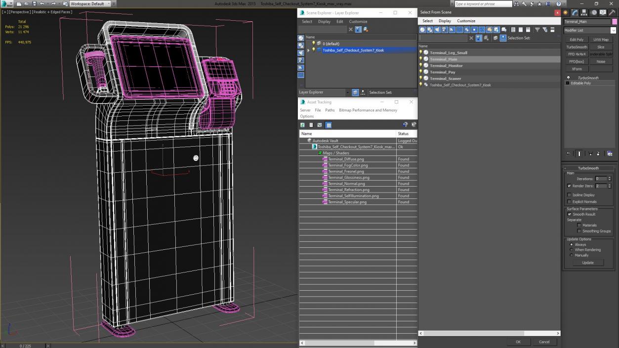 3D model Toshiba Self Checkout System7 Kiosk