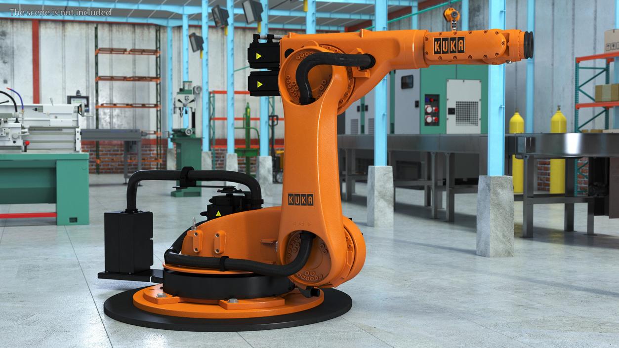 Industrial Robot Arm Kuka KR 60-4 on Stand 3D