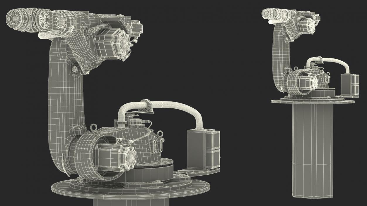 Industrial Robot Arm Kuka KR 60-4 on Stand 3D