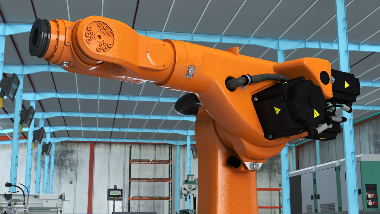 Industrial Robot Arm Kuka KR 60-4 on Stand 3D