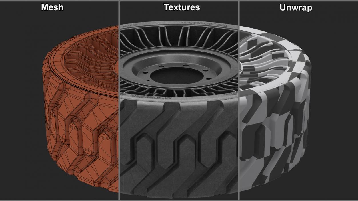 3D Airless Tire Michelin All Terrain model