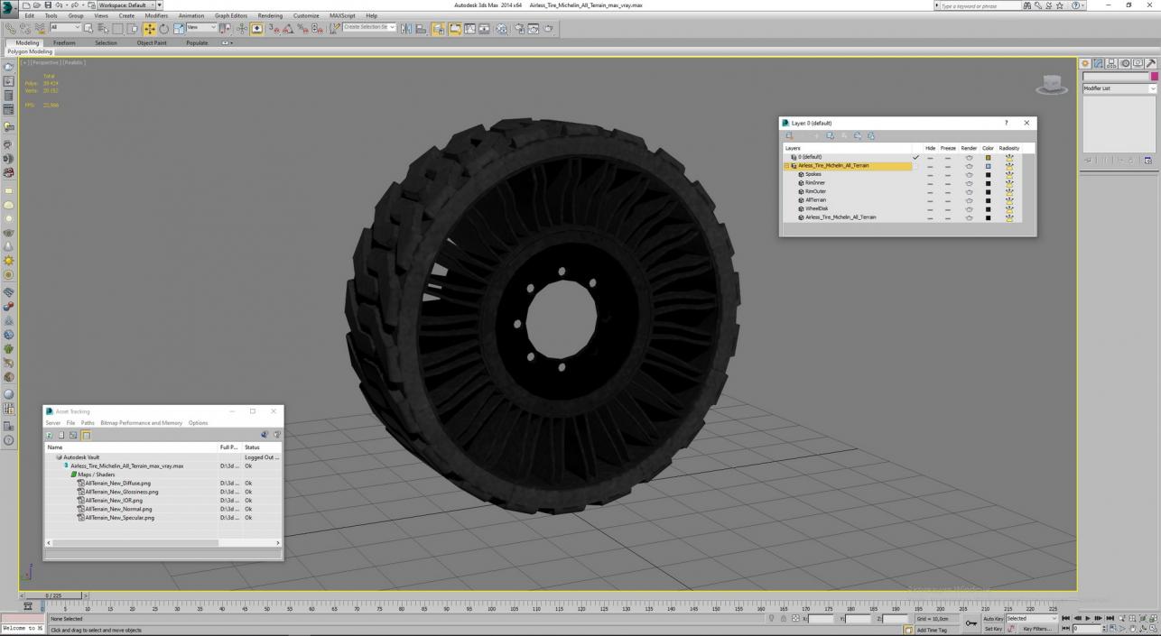 3D Airless Tire Michelin All Terrain model