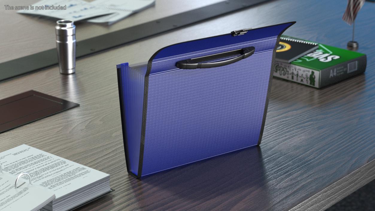 3D Expanding File Folder Blue Open